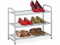 Relaxdays Schuhregal, 6 Paar Schuhe, HBT: 48x60x25 cm, Metall Schuhablage, schmal, 3