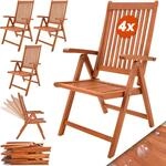 Casaria&reg; 4er Set Gartenstuhl Balkonstuhl Holz FSC&reg;-Zertifiziert Eukalyptus...