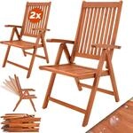 Casaria&reg; 2er Set Gartenstuhl Balkonstuhl Holz FSC&reg;-Zertifiziert Eukalyptus Klappbar
