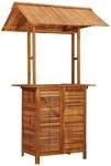 vidaXL Akazienholz Massiv Outdoor Bartisch mit Dach Gartentheke Gartenbar Theke...