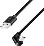 LogiLink USB 2.0 Typ-C Anschlusskabel, USB-C Stecker (180? gewinkelt) zu USB-A