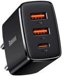 Baseus Compact 2U + C | Netzladeger&auml;t, Netzteil, 2X USB-A USB Typ C, 30W, Quick