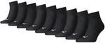 PUMA Herren Damen Quarter Sport Socken 9P Black 47-49