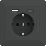 2USB - Einbau Steckdose inCharge PRO 55 - USB-A & USB-C 15 W - 32 mm Tiefe -
