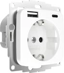 2USB - USB Steckdose - Wandsteckdose - Schutzkontakt Steckdose mit USB Ladeger&auml;t