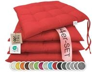ZOLLNER 4er Set Sitzkissen in 40x40cm - gem&uuml;tliche Stuhlkissen mit...