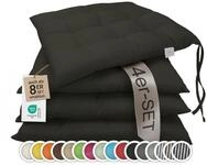 ZOLLNER 4er Set Sitzkissen in 40x40cm - gem&uuml;tliche Stuhlkissen mit...