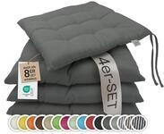 ZOLLNER 4er Set Sitzkissen in 40x40cm - gem&uuml;tliche Stuhlkissen mit...