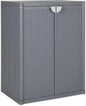 vidaXL Gartenschrank, Sideboard mit 2 Ablagen, Werkzeugschrank Schrank mit T&uuml;r,