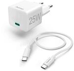 Hama Schnellladeger&auml;t mit Ladekabel USB-C, Mini-Ladeger&auml;t, PD, 25 W, 1,5 m, WS