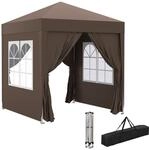 Outsunny Pavillon 2x2m Wasserdicht, Pop-up Faltpavillon mit 4 Seitenw&auml;nden,