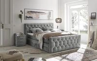 CASHFIELD 8 Boxspringbett mit Bettkasten 180x200, Grau - Bequemes Doppelbett mit