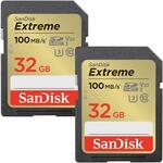 SanDisk Extreme SDHC UHS-I Speicherkarte 2er-Pack 32 GB (V30, 100 MB/s &Uuml;bertragung,