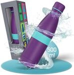 boddels Trinkflasche Edelstahl 500ml mit rutschfestem Griff, Isolierflasche f&uuml;r