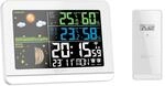 Miraval Funk-Wetterstation: Hygro- & Thermometer innen/au&szlig;en, Farbdisplay, Uhrzeit-