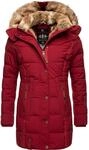 MARIKOO Damen Warmer Winter Steppmantel mit Kapuze Lieblings Jacke Blood Red Gr. L