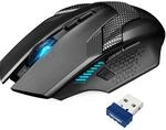 TECKNET Kabellose Gaming Maus, 2,4 GHz Wireless Mouse Gaming mit Schnellfeuertaste, 8