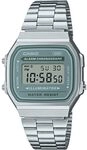 Casio Vintage Digital Illuminator (36mm) blaues Digitalzifferblatt/Edelstahl