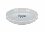 TRIXIE Napf, flach und breit, Katze, Keramik, 0,6 l/&oslash; 23 cm, grau