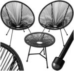 tectake&reg; Set 2X Stuhl 1x Beistelltisch Acapulco, Gartenstuhl, Gartenst&uuml;hle im Retro