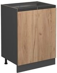 Vicco K&uuml;chenunterschrank R-Line, Goldkraft Eiche, 60 cm J-Shape, ohne...
