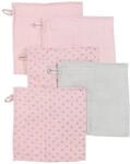 roba organic 5er Set Waschlappen 'Lil Planet' rosa/mauve, Musselin, Bio-Baumwolle,