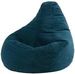 Icon Dalton Sitzsack Cord, Blaugr&uuml;n, Gaming Sitzsack Erwachsene mit F&uuml;llung, Bean