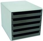 Metzger & Mendle 30050910 Schubladenbox mit 5 Sch&uuml;ben dunkelgrau