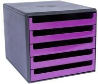 Metzger & Mendle 30057672 Schubladenbox in anthrazit mit 5 Sch&uuml;ben in berry-violett