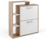 Vicco Schuhkipper Orlando, Wei&szlig;/Sonoma, 24.5 x 90 cm, mit zwei Klappregalen zur