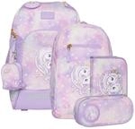 BECKMANN, Schulrucksack-Set Active Air FLX Unicorn Princess Purple, 6-teilig,