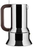 Alessi 9090/M Design Espressomachine aus Edelstahl, 10 Tassen, silber, 20.8 x 15.5 x
