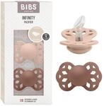 BIBS Infinity Schnuller, 0-6 Monate, 2er-Pack, Blush/Woodchuck | Anatomischer Sauger