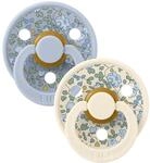 BIBS x Liberty Colour Schnuller, 0-6 Monate, 2er-Pack, Eloise Dusty Blue | Runder