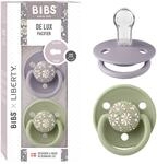 BIBS x Liberty De Lux Schnuller, 0+ Monate, 2er-Pack, Capel Sage | Runder Sauger 