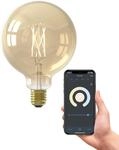CALEX Smart LED Lampe, E27, G125, Gold Filament, warmwei&szlig;es Licht, dimmbar, WLAN