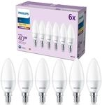 PHILIPS LED Classic E14 Lampen 6-er Pack (40 W), matte LED Lampen mit warmwei&szlig;em
