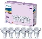 PHILIPS LED Classic GU10 Lampen 6-er Pack (35 W), Reflektor LED Spots mit warmwei&szlig;em