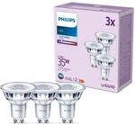 Philips Classic LED GU10 Lampe, 35W, klar, neutralwei&szlig;, nicht dimmbar, 3er Pack,