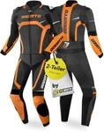 Bogotto Misano 2-Teiler Motorrad Lederkombi, schwarz/orange, 50