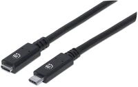 Manhattan SuperSpeed+ USB-C Verl&auml;ngerungskabel ( USB 3.1 Gen2 Typ C-Stecker auf Typ