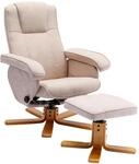 SVITA Charles Relaxsessel Hocker Sessel Beige Fernsehsessel Drehsessel...