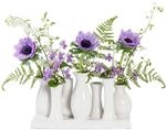 Mini Vasen Set Wei&szlig; 7er aus Keramik &ndash; Kleine Blumenvasen f&uuml;r Tischdeko &ndash;