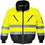 Portwest Hi-Vis Warnschutz 3-in-1 Pilotjacke, Gr&ouml;&szlig;e: L, Farbe: Gelb/Schwarz,