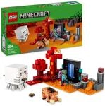 LEGO Minecraft Hinterhalt am Netherportal - Spielzeug mit Orc Krieger Figur,...