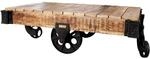 invicta INTERIOR Massiver Design Couchtisch Railway 110 cm Massivholz Teak mit 4