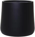 VIVANNO Pflanzk&uuml;bel Fiberglas Schwarz Matt 50x48 cm &ndash; Eleganter Blumentopf Outdoor