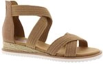 Skechers Damen-Sandalen mit Kn&ouml;chelriemen, Hellbraun, 37 EU