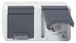 GIRA 478130 Steckdose 2f gr AP Klappd IP44