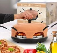Heidenfeld Pizzaofen Pizzachef f&uuml;r 6 Personen | 1100 Watt bis 300&deg;C - Backofen -